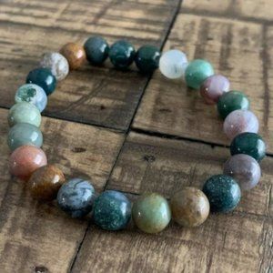 8mm Indian Agate Stretch Bracelet